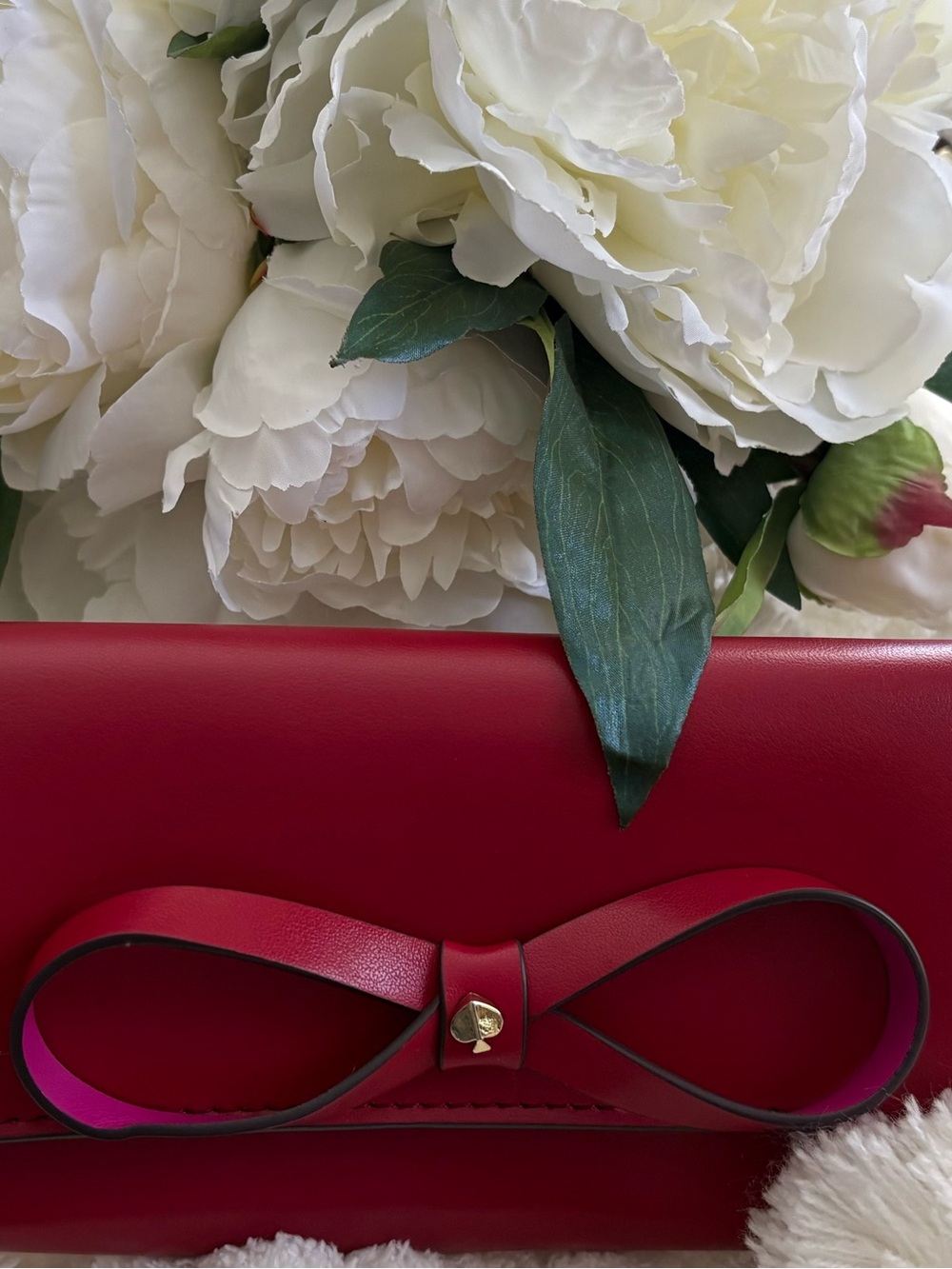 Kate Spade Cranberry Red Leather Bow Belt Bag S/M 🎥